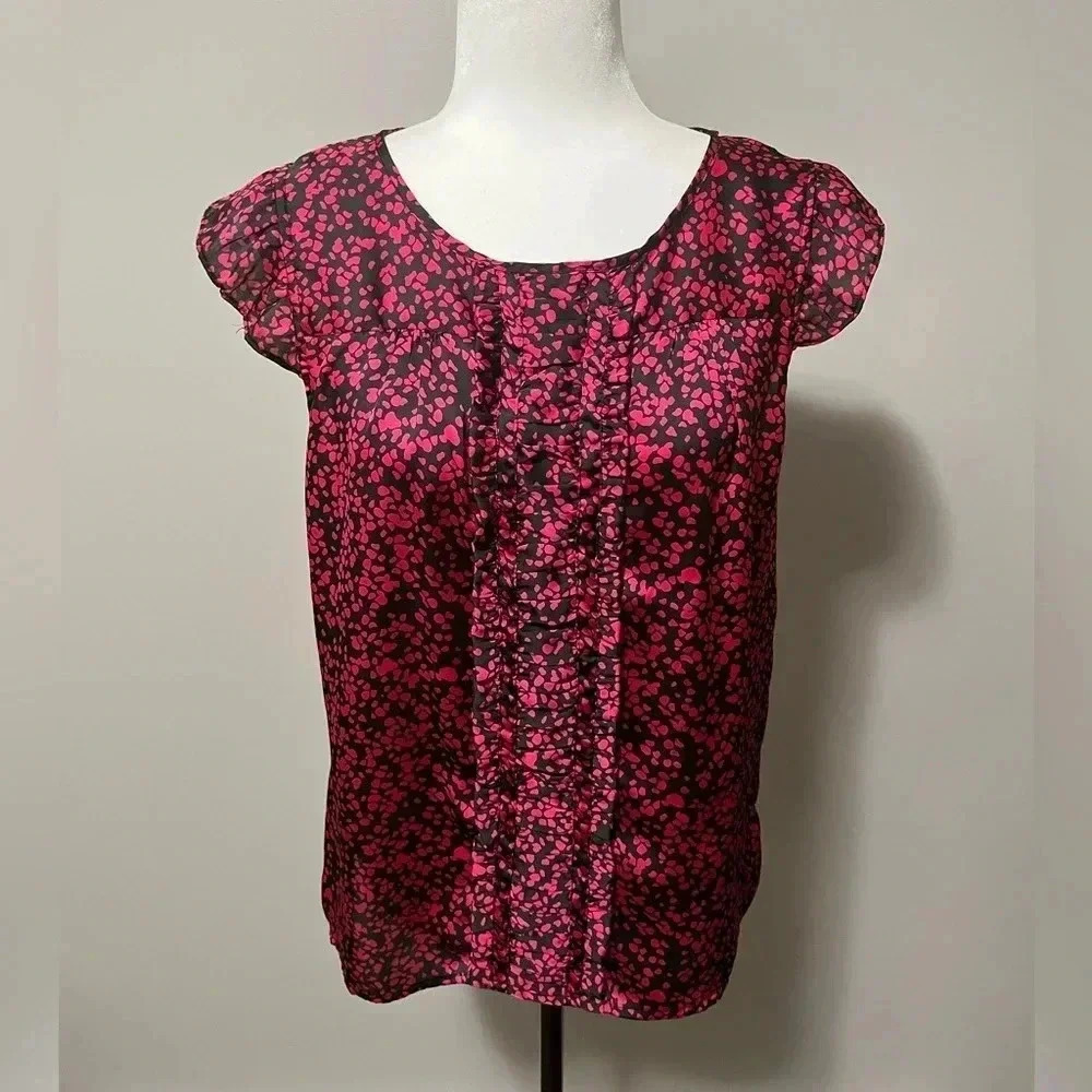 Jacob Sleeveless Ruffled Pleats Pattern Blouse